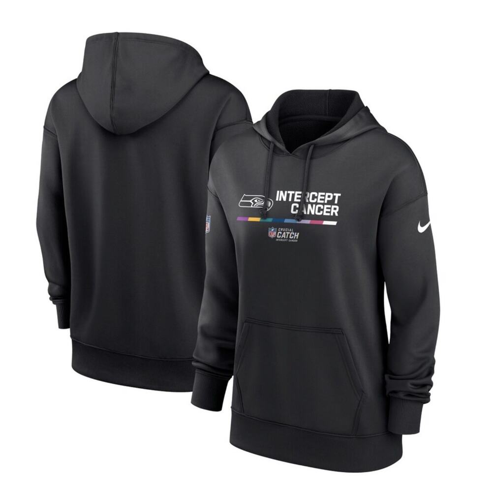 NWT Women’s Nike Seattle Seahawks Crucial Catch Hoodie XXL Therma Fit Black 2X